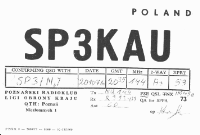 Karta QSL SP3KAU